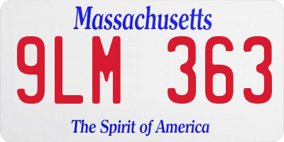 MA license plate 9LM363