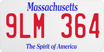MA license plate 9LM364
