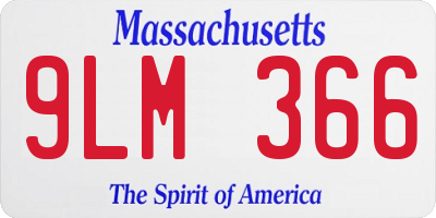 MA license plate 9LM366