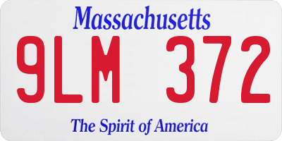MA license plate 9LM372