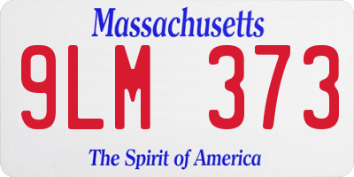 MA license plate 9LM373