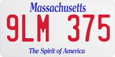 MA license plate 9LM375