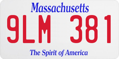MA license plate 9LM381