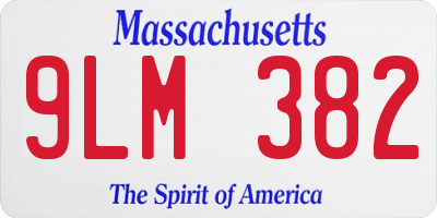 MA license plate 9LM382