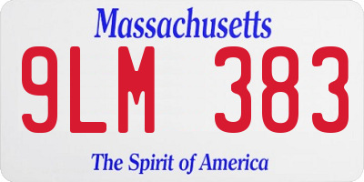 MA license plate 9LM383