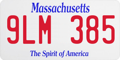 MA license plate 9LM385