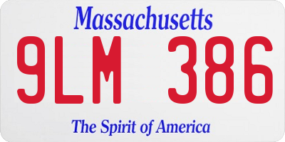 MA license plate 9LM386