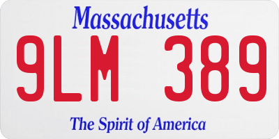MA license plate 9LM389