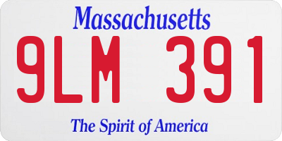 MA license plate 9LM391