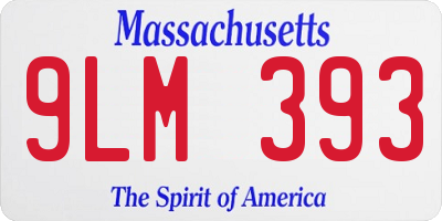 MA license plate 9LM393