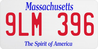 MA license plate 9LM396
