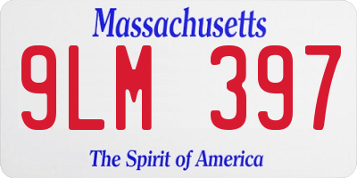 MA license plate 9LM397
