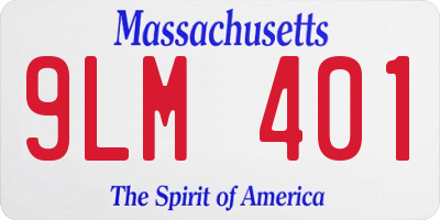 MA license plate 9LM401