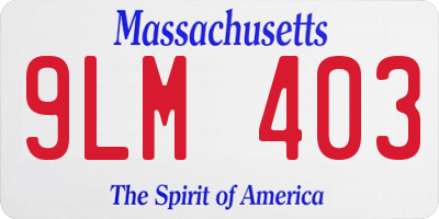 MA license plate 9LM403