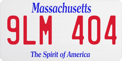 MA license plate 9LM404