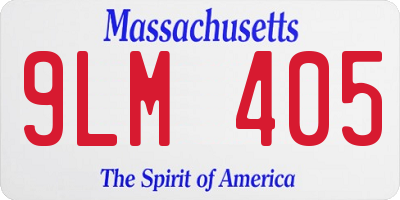 MA license plate 9LM405