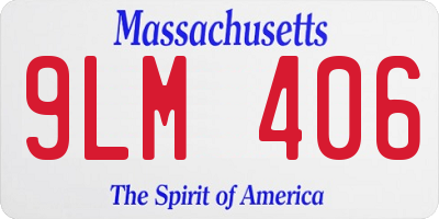 MA license plate 9LM406
