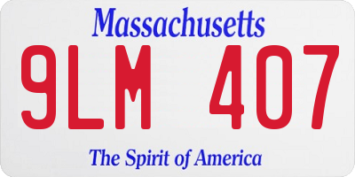 MA license plate 9LM407