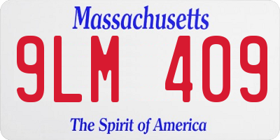 MA license plate 9LM409