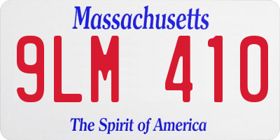 MA license plate 9LM410