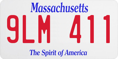 MA license plate 9LM411