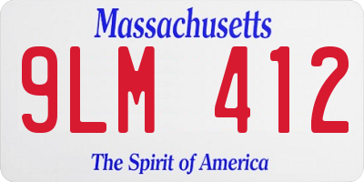 MA license plate 9LM412