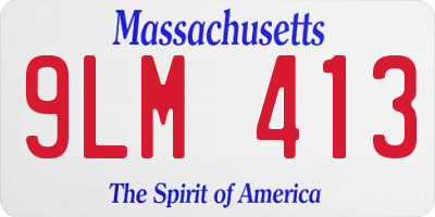 MA license plate 9LM413