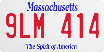 MA license plate 9LM414