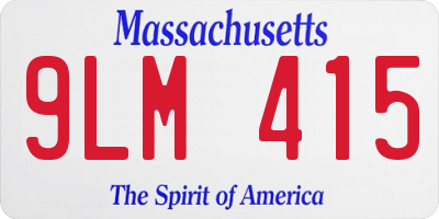MA license plate 9LM415
