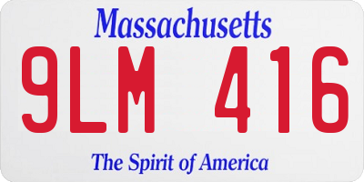 MA license plate 9LM416