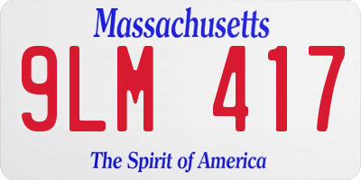MA license plate 9LM417