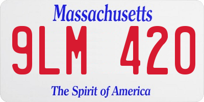 MA license plate 9LM420