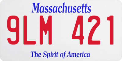MA license plate 9LM421
