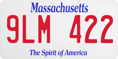 MA license plate 9LM422