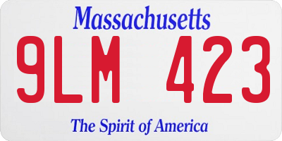 MA license plate 9LM423