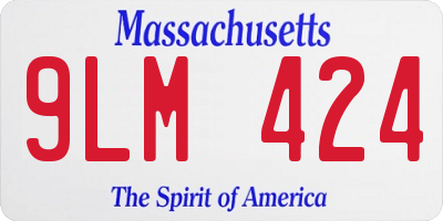 MA license plate 9LM424