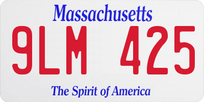 MA license plate 9LM425