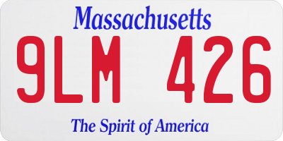 MA license plate 9LM426