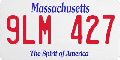 MA license plate 9LM427