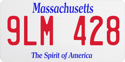 MA license plate 9LM428