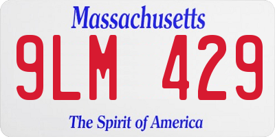 MA license plate 9LM429