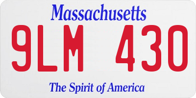 MA license plate 9LM430