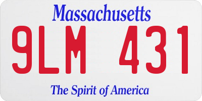 MA license plate 9LM431