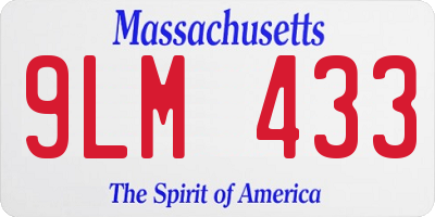 MA license plate 9LM433