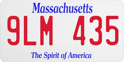 MA license plate 9LM435