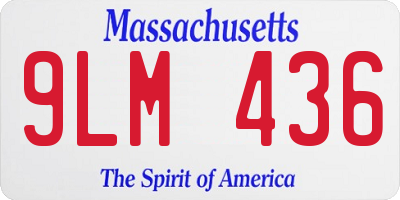 MA license plate 9LM436