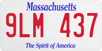 MA license plate 9LM437