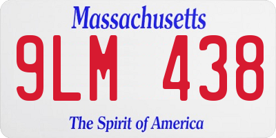 MA license plate 9LM438