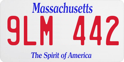 MA license plate 9LM442