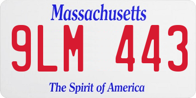MA license plate 9LM443